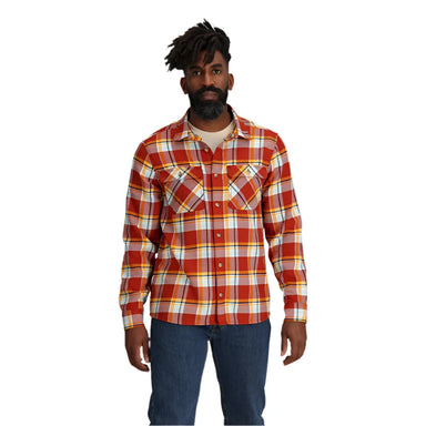 outdoor research mens feedback flannel twill shirt front model view