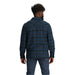 Outdoor Research Men's Feedback Shirt Jacket shown in Harbor Plaid. Back view on model