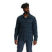 Outdoor Research Men's Feedback Shirt Jacket shown in Harbor Plaid. Front view on model