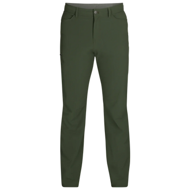 Outdoor Research Men's Ferrosi Pants shown in the Verde color option. Front flat view.