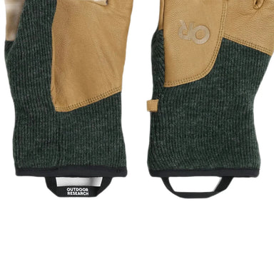 Outdoor Research Men's Flurry Driving Gloves shown in the Grove color option. Cuff Loop view.
