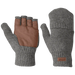 Outdoor Research Men's Lost Coast Fingerless Mitts in Pewter, front and back view flat