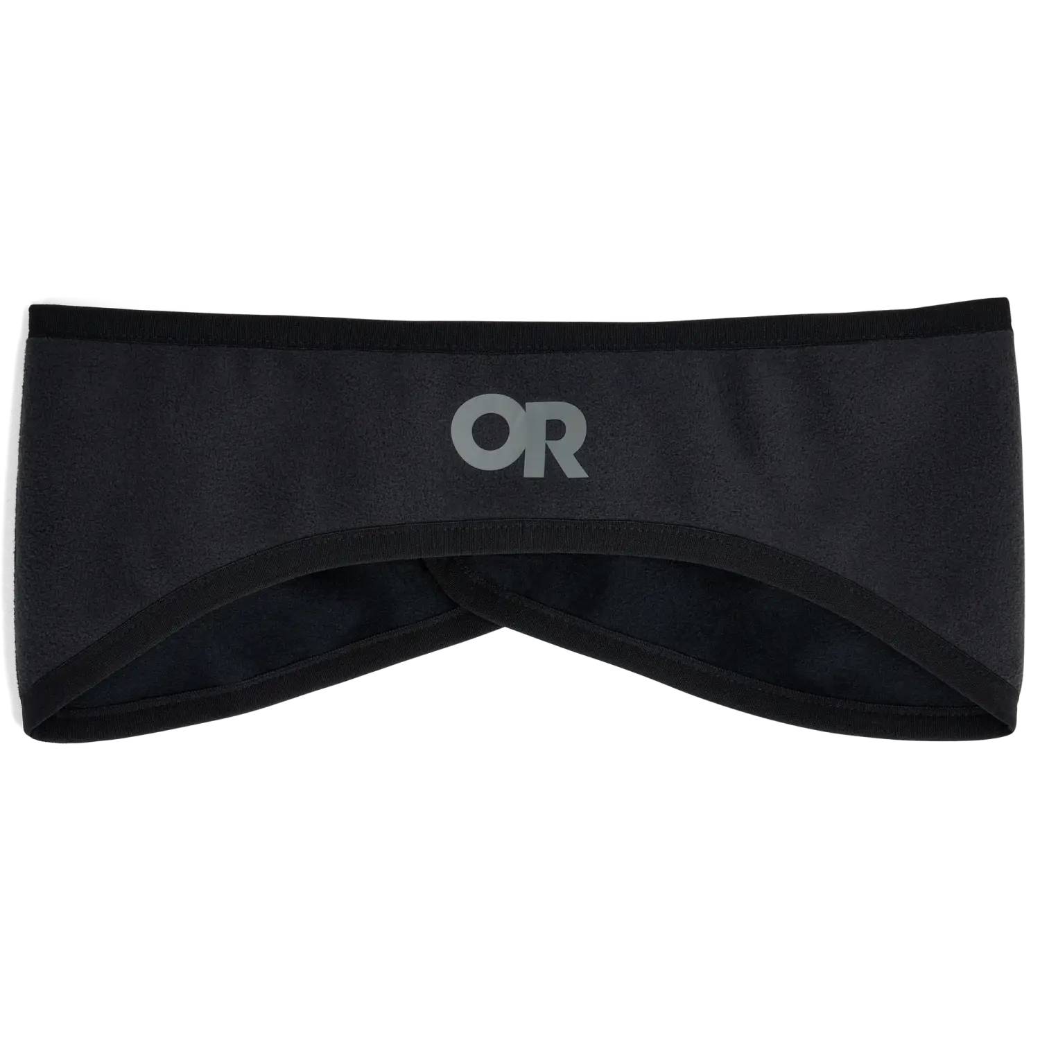 Black headband with grey logo.