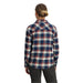 Outdoor Research Women's Feedback Flannel Twill Shirt shown in the Cenote/Oyster plaid color. Back view on model.