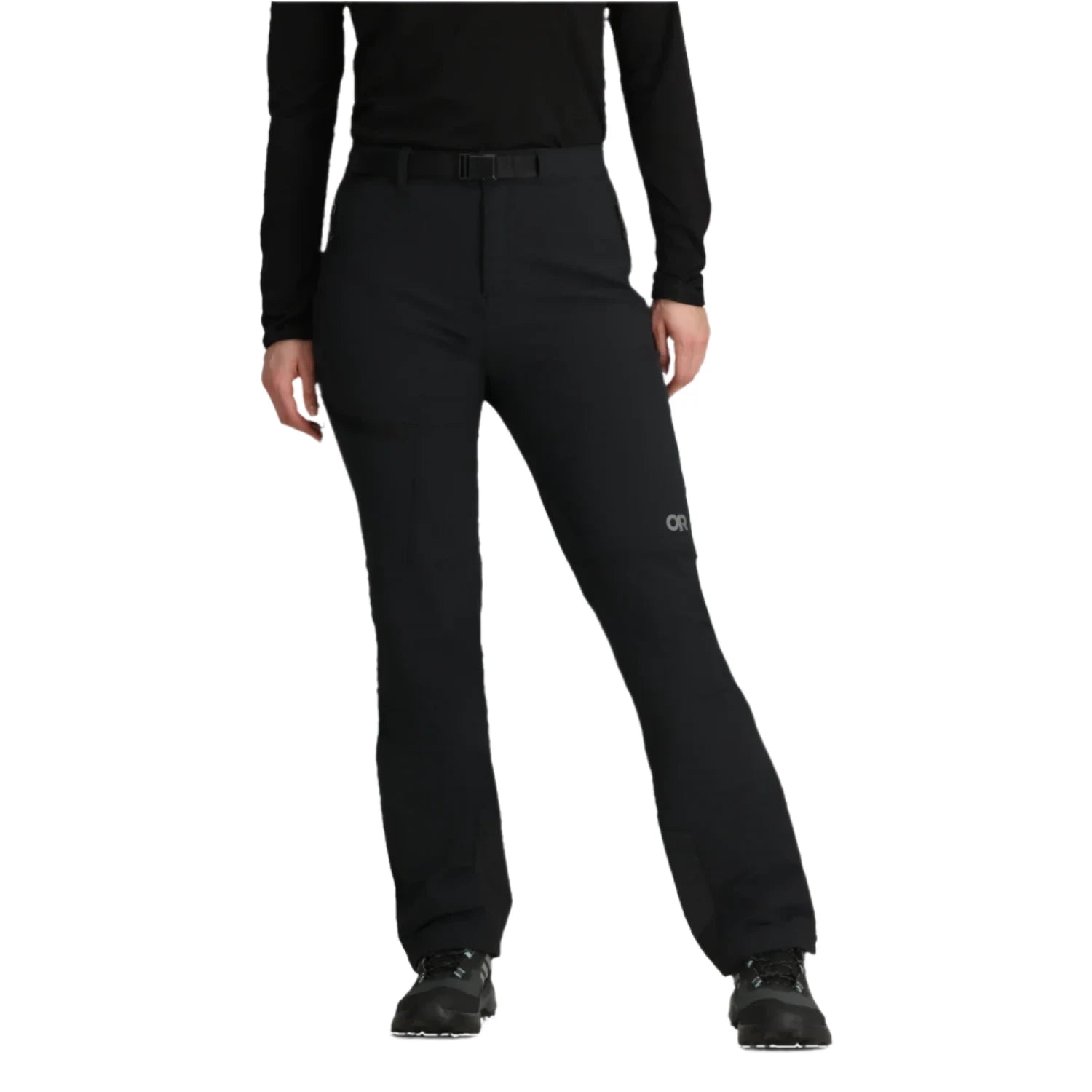 outoor research womens cirue iii "snow" pant in black front model view