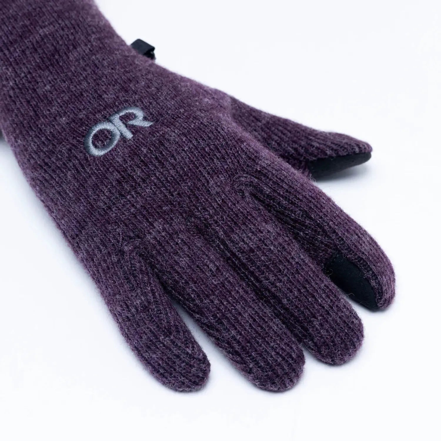 Outdoor Research Women's Flurry Sensor Gloves shown in the Amethyst color option. Top view.