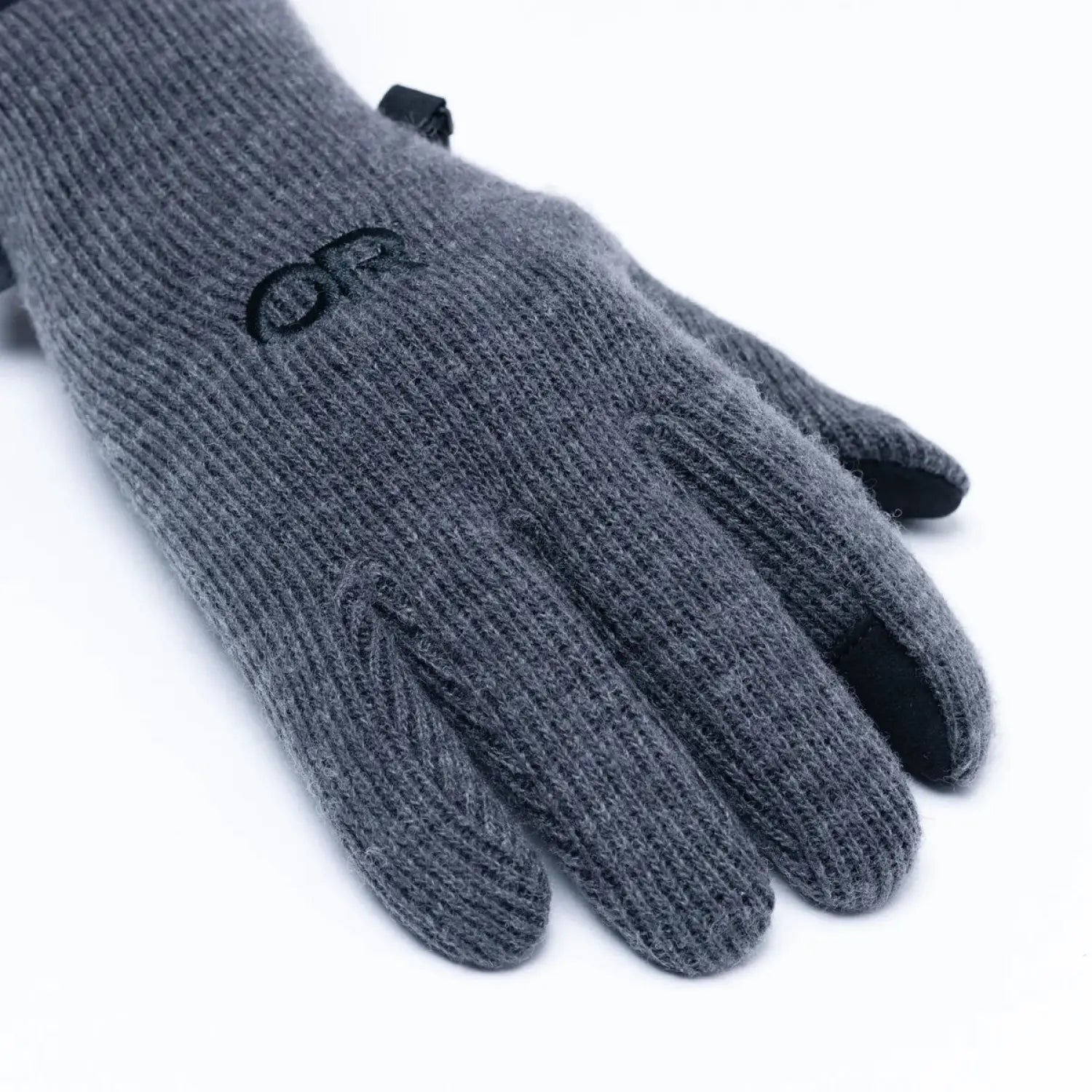 Outdoor Research Women's Flurry Sensor Gloves shown in the Charcoal color option. Top view.