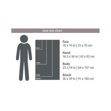 packtowl size chart luxe