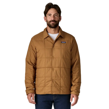 Patagonia Men's Light Gust Shirt Jacket in Deer Brown, front view on model 