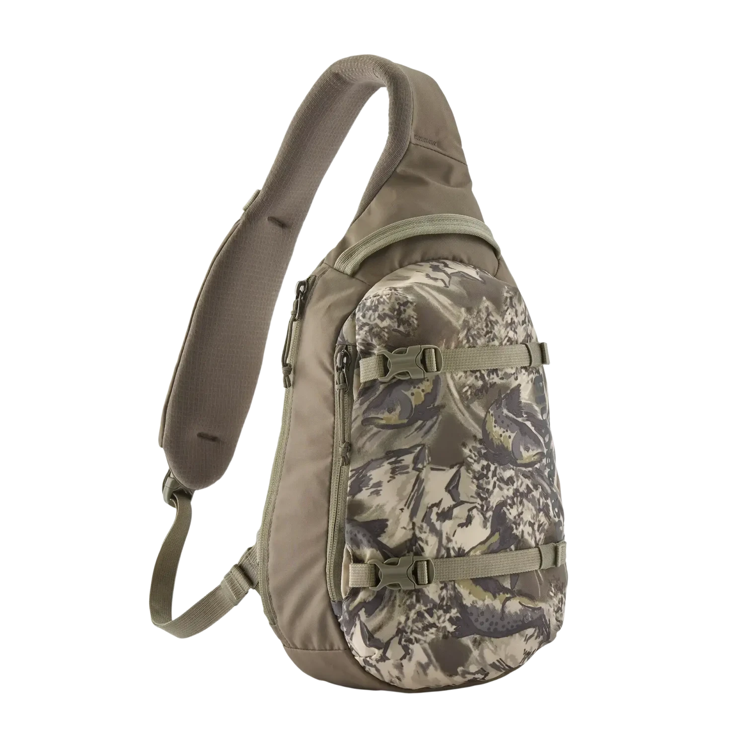 Patagonia Atom Sling Bag 8L in Splashing Seas Grey, front view