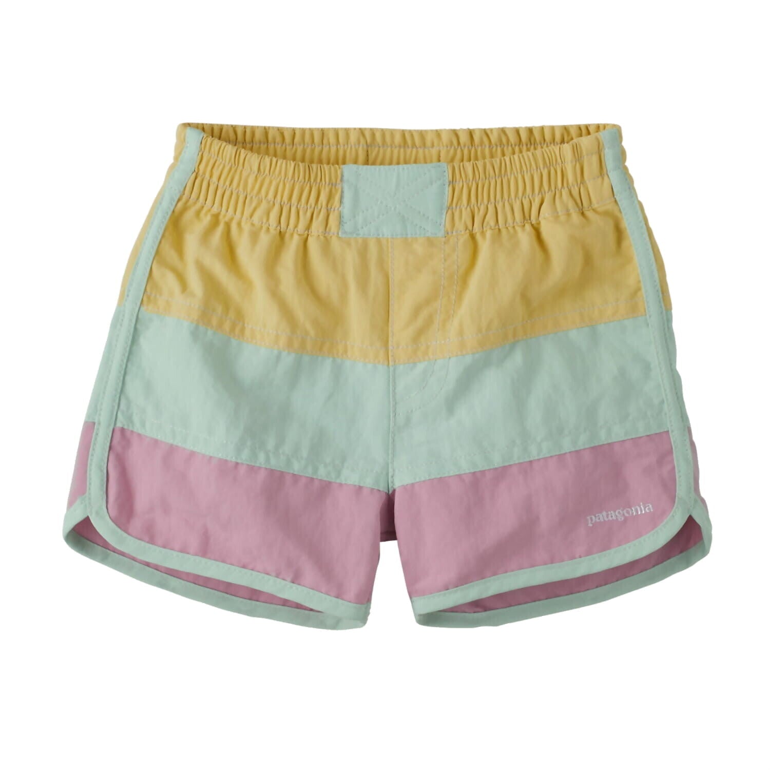 Patagonia Baby Boardshorts shown in the Milled Yellow color.