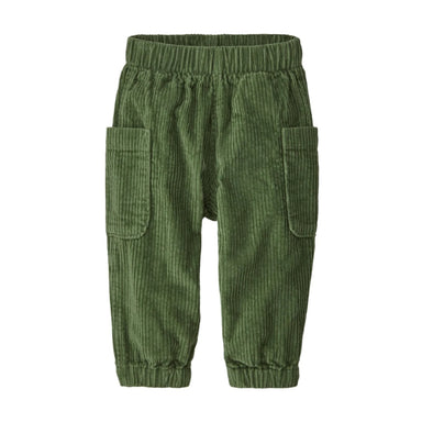 Patagonia Baby Corduroy Joggers, Terrain Green, front view flat