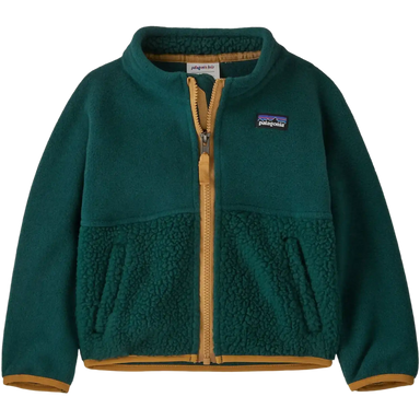 Patagonia Baby Cozy Fluff Jacket in Cascade Green, front view flat