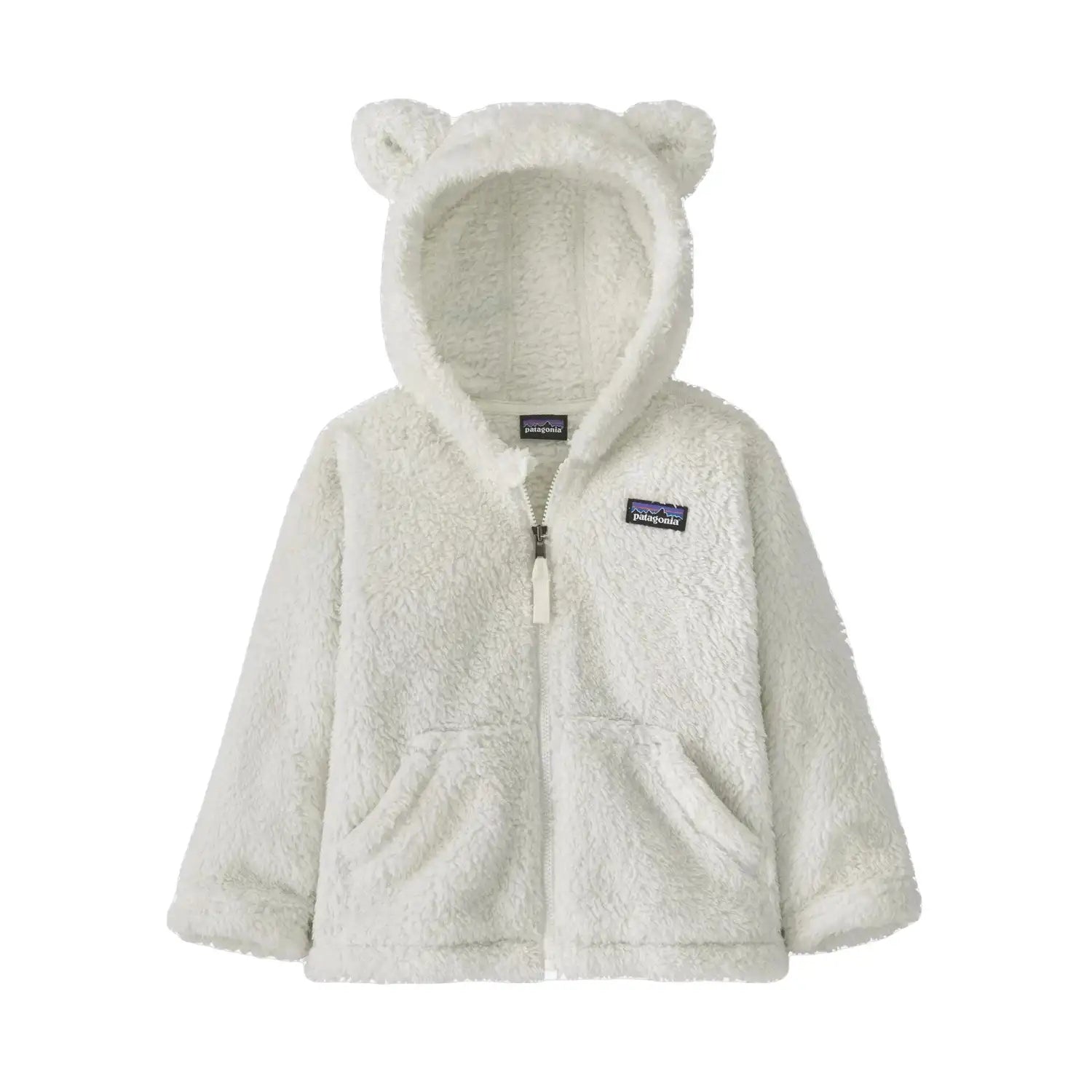 Patagonia Baby Furry Friends Fleece Hoody, Birch White, front view
