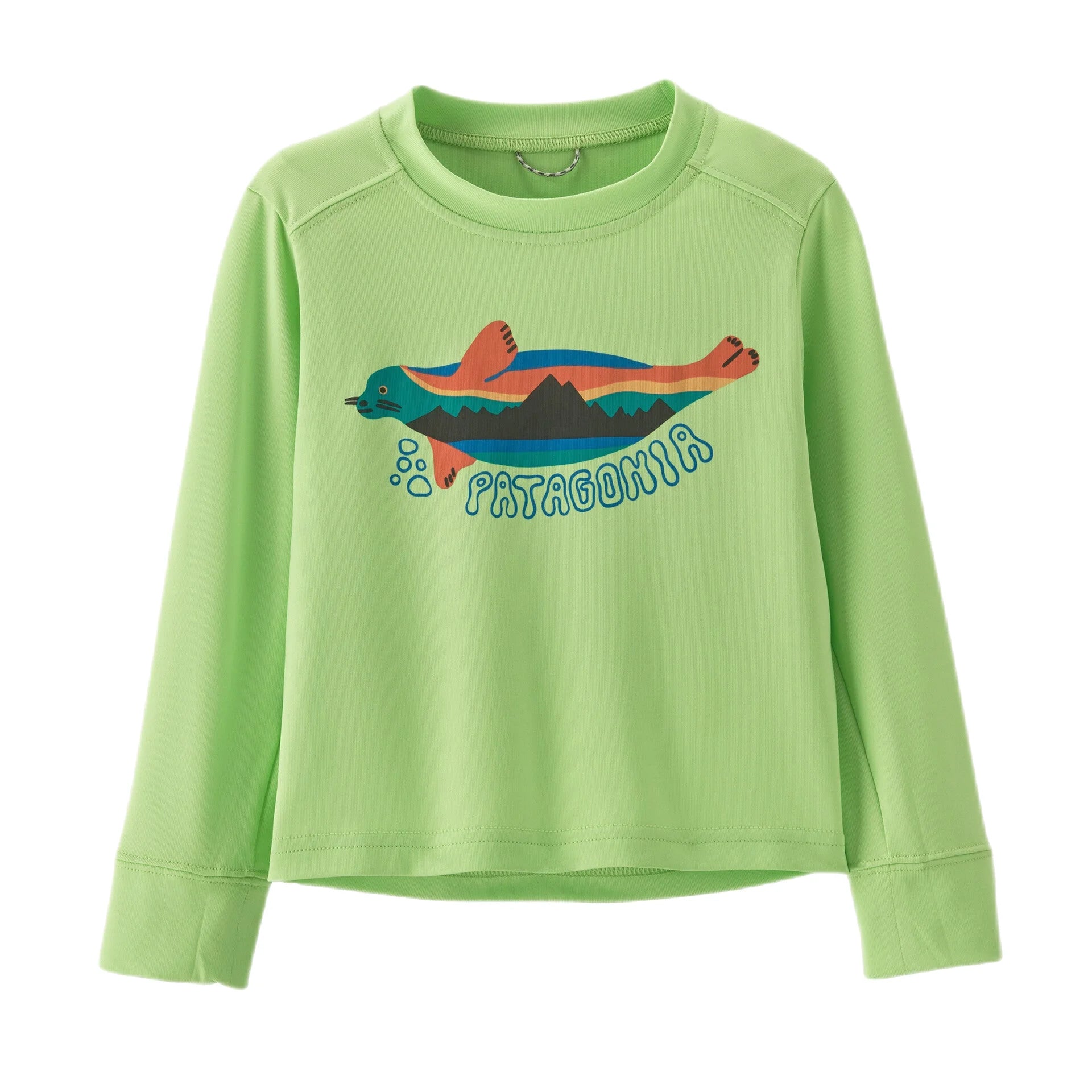 Patagonia Baby Long-Sleeved Capilene Silkweight UPF T-Shirt Green Flat Front