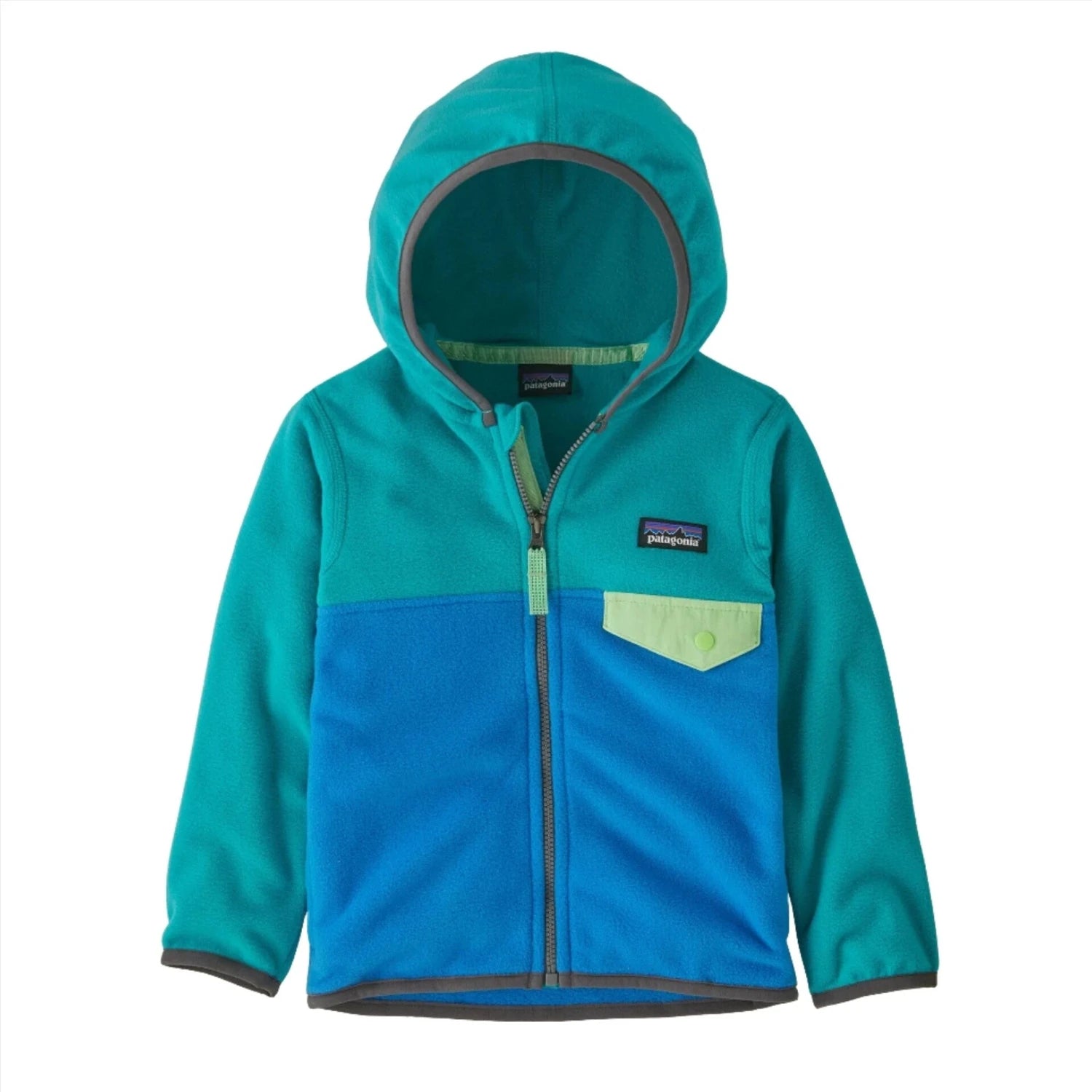 Patagonia Baby Micro D® Snap-T® Fleece Jacket, Vessel Blue, front view flat 