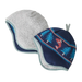 Patagonia Baby Reversible Beanie in Beary Fun Clement Blue, view of inside and outside of hat flat