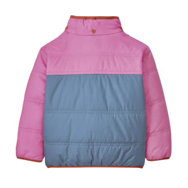 Patagonia Baby Reversible Tribbles Hoody in Barnacle Blue, back view flat