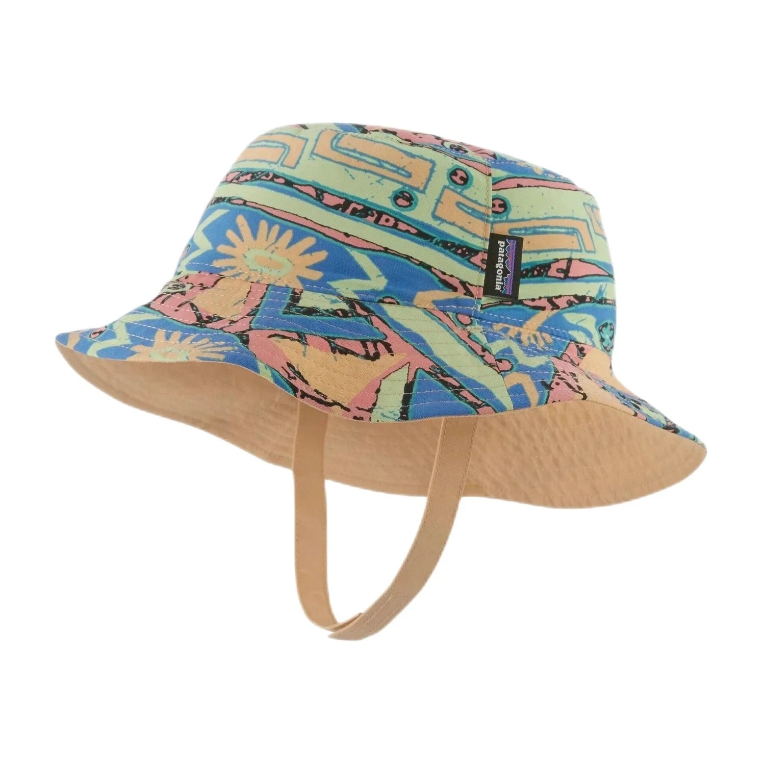 Patagonia Baby Sun Bucket Hat, High Hopes Salamander, front and side view