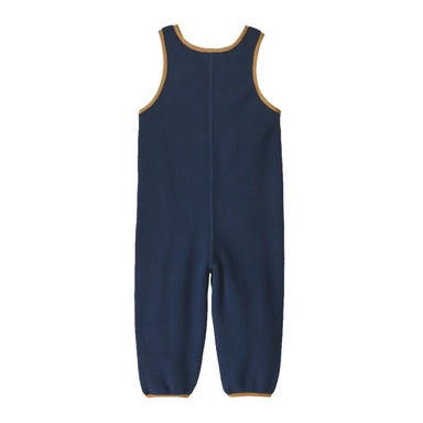 Patagonia Baby Synchilla® Fleece Overalls shown in the New Navy with Madder Red color option. Back view.