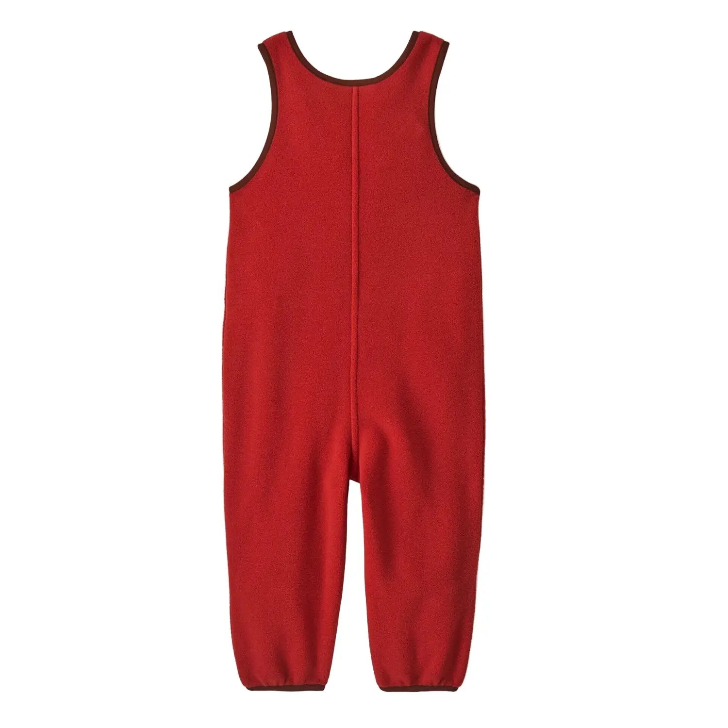 Patagonia Baby Synchilla® Fleece Overalls in Amanita Red, back view flat 