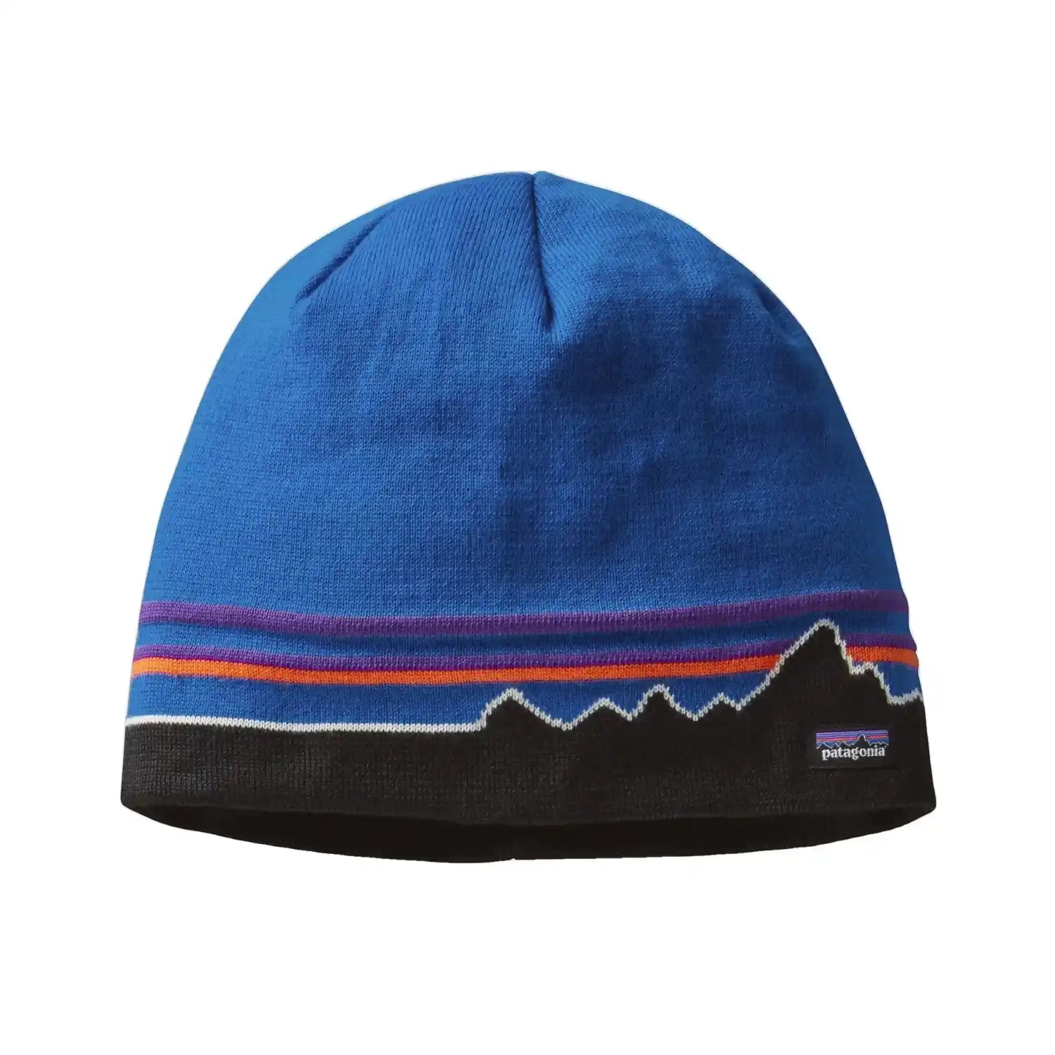 Patagonia Beanie Hat, Classic Fitz Roy Andes Blue, front view 