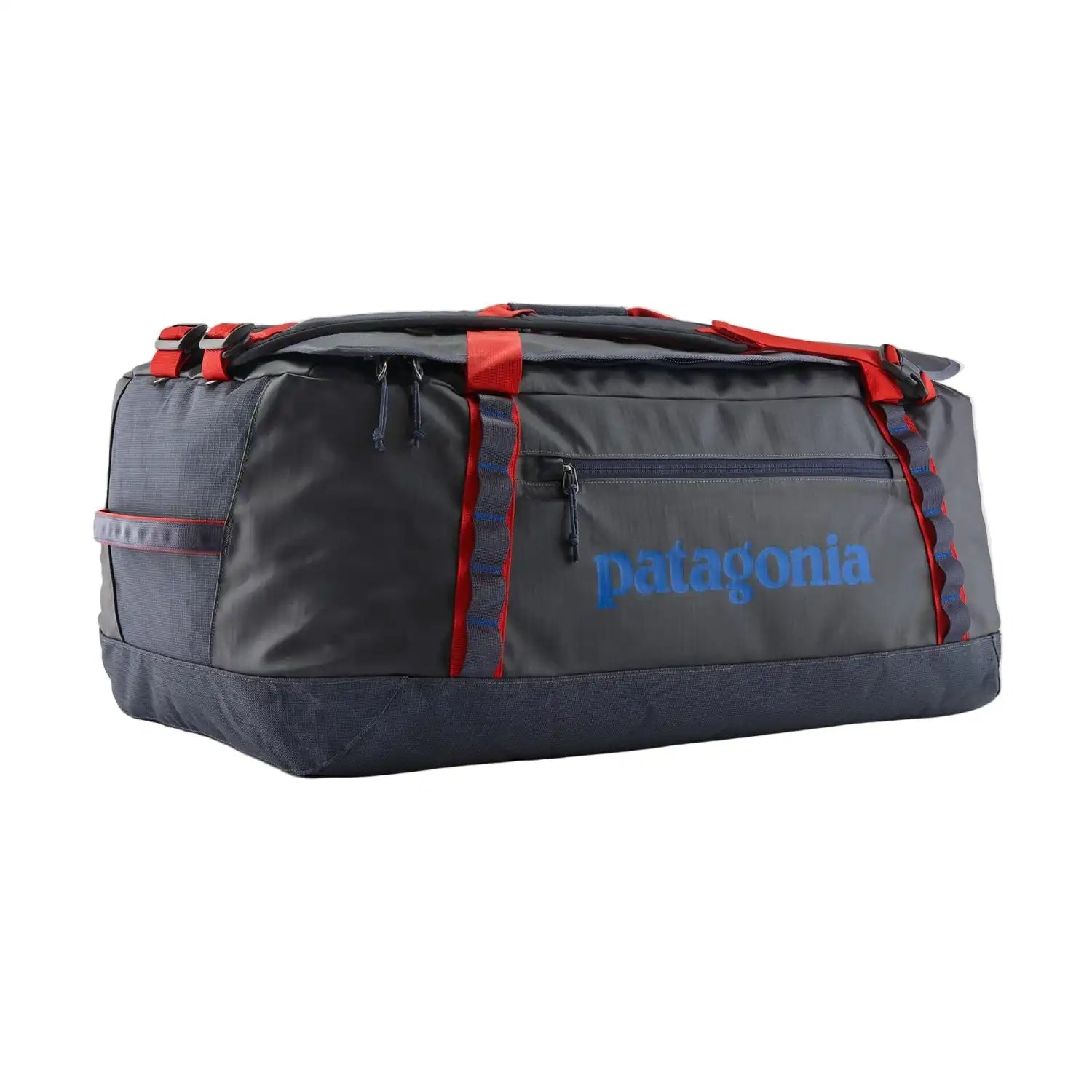 Patagonia Black Hole® Duffel Bag 70L in Smolder Blue w/ Amanita Red, front view