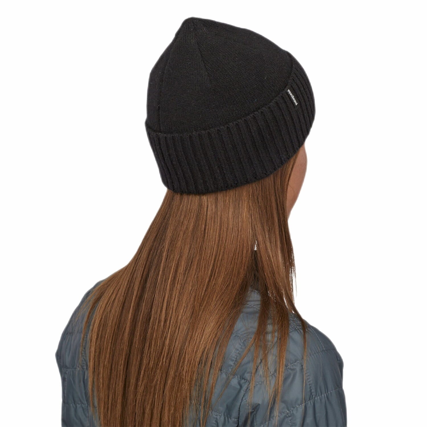 Patagonia Brodeo Beanie, Black, back view on model 