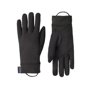 Patagonia Capilene™ Midweight Liner Gloves, Black, view of top and bottom of gloves 