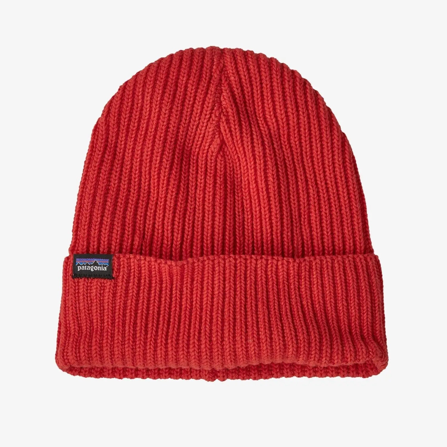 Patagonia Fisherman's Rolled Beanie shown in the Madder Red color.