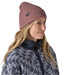 Patagonia Fisherman's Rolled Beanie shown in the Stormy Mauve color. Shown on Model. 