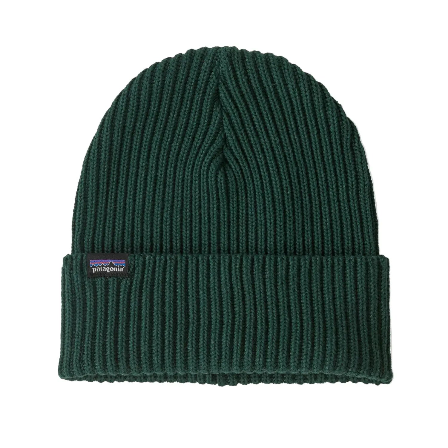 Patagonia Fisherman's Rolled Beanie in Cascade Green, front view flat 