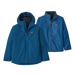 Patagonia Kid's 4-in-1 Everyday Jacket in Clement Blue, front view flat