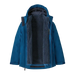 Patagonia Kid's 4-in-1 Everyday Jacket in Clement Blue, front view flat of jacket unzipped