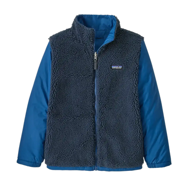 Patagonia Kid's 4-in-1 Everyday Jacket in Clement Blue, front view flat inside 