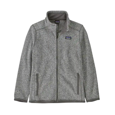 Patagonia Kid's Better Sweater® Fleece Jacket in Birch White, front view flat