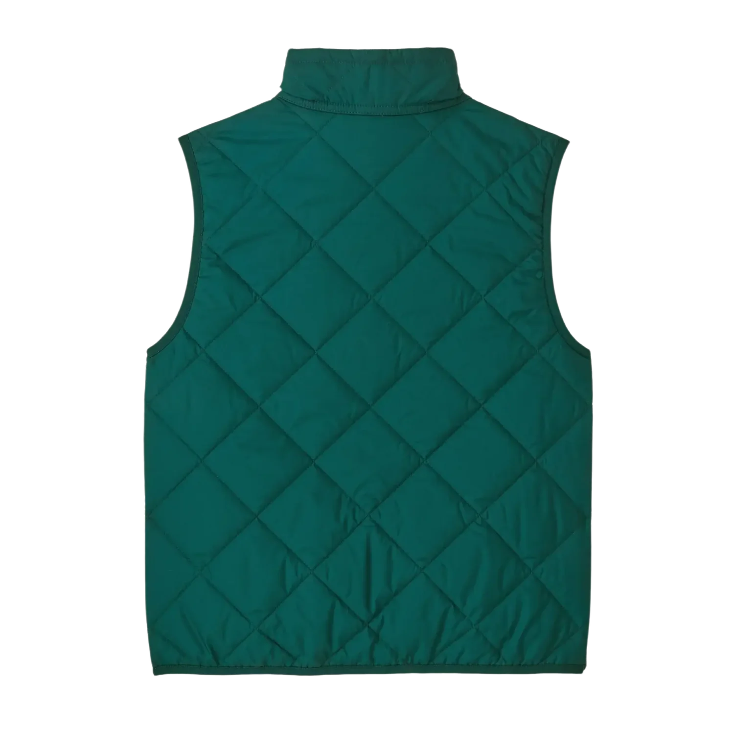Patagonia Kid's Diamond Quilted Vest in Cascade Green, back view flat