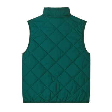 Patagonia Kid's Diamond Quilted Vest in Cascade Green, back view flat
