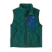 Patagonia Kid's Diamond Quilted Vest in Cascade Green, front view flat