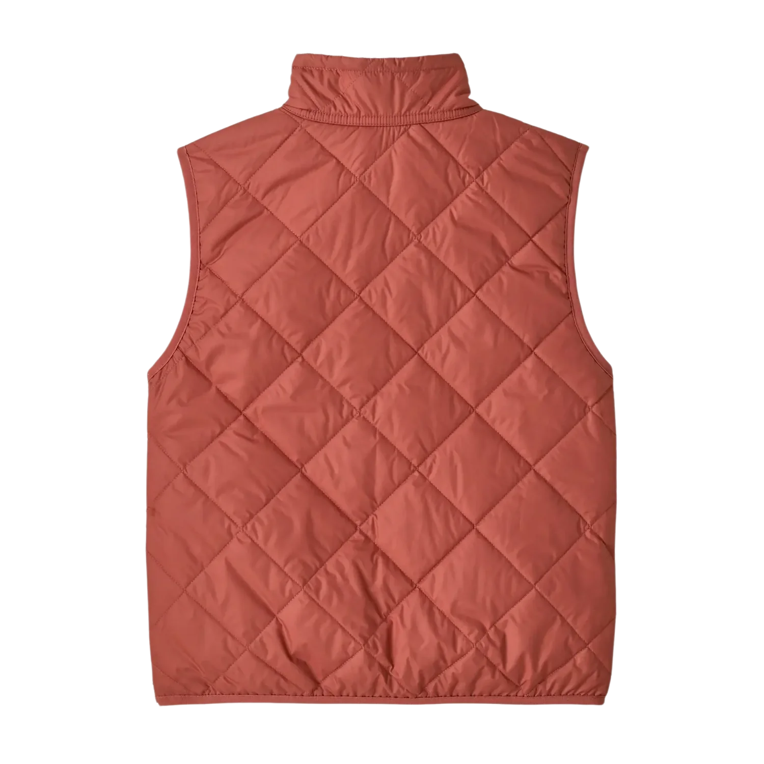 Patagonia Kid's Diamond Quilted Vest in Potters Red, back view flat