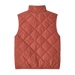 Patagonia Kid's Diamond Quilted Vest in Potters Red, back view flat