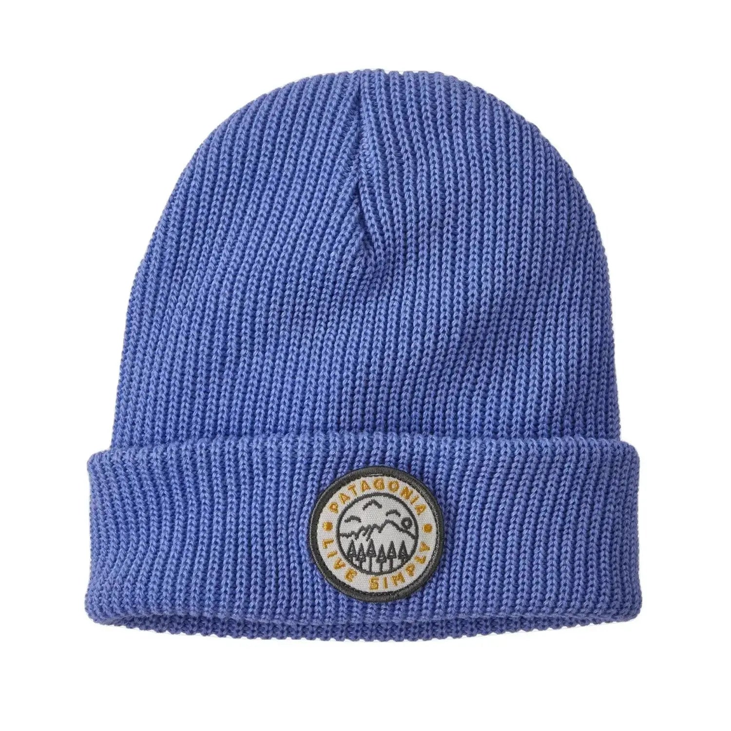 Patagonia K's Logo Beanie, Live Simply Periwinkle, front view 