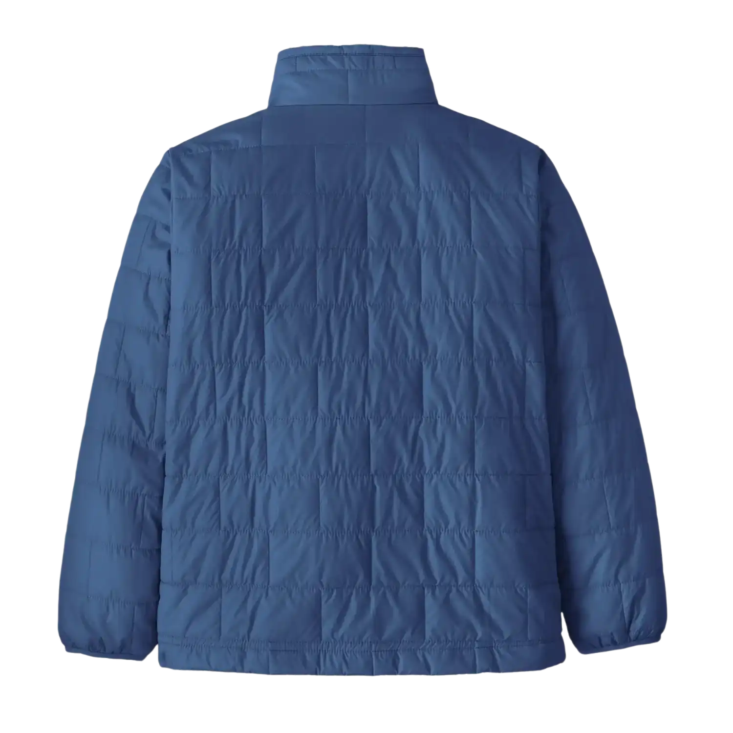 Patagonia Kid's Nano Puff Jacket in Clement Blue, back view flat
