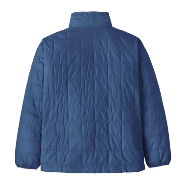Patagonia Kid's Nano Puff Jacket in Clement Blue, back view flat