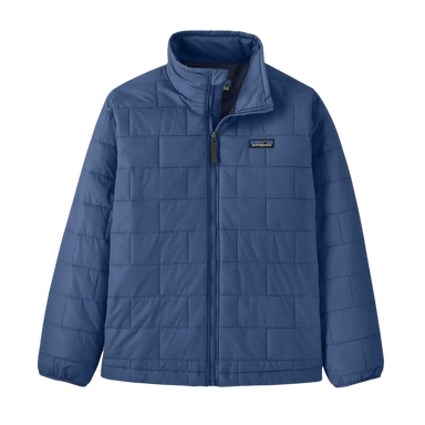 Patagonia Kid's Nano Puff Jacket in Clement Blue, front view flat