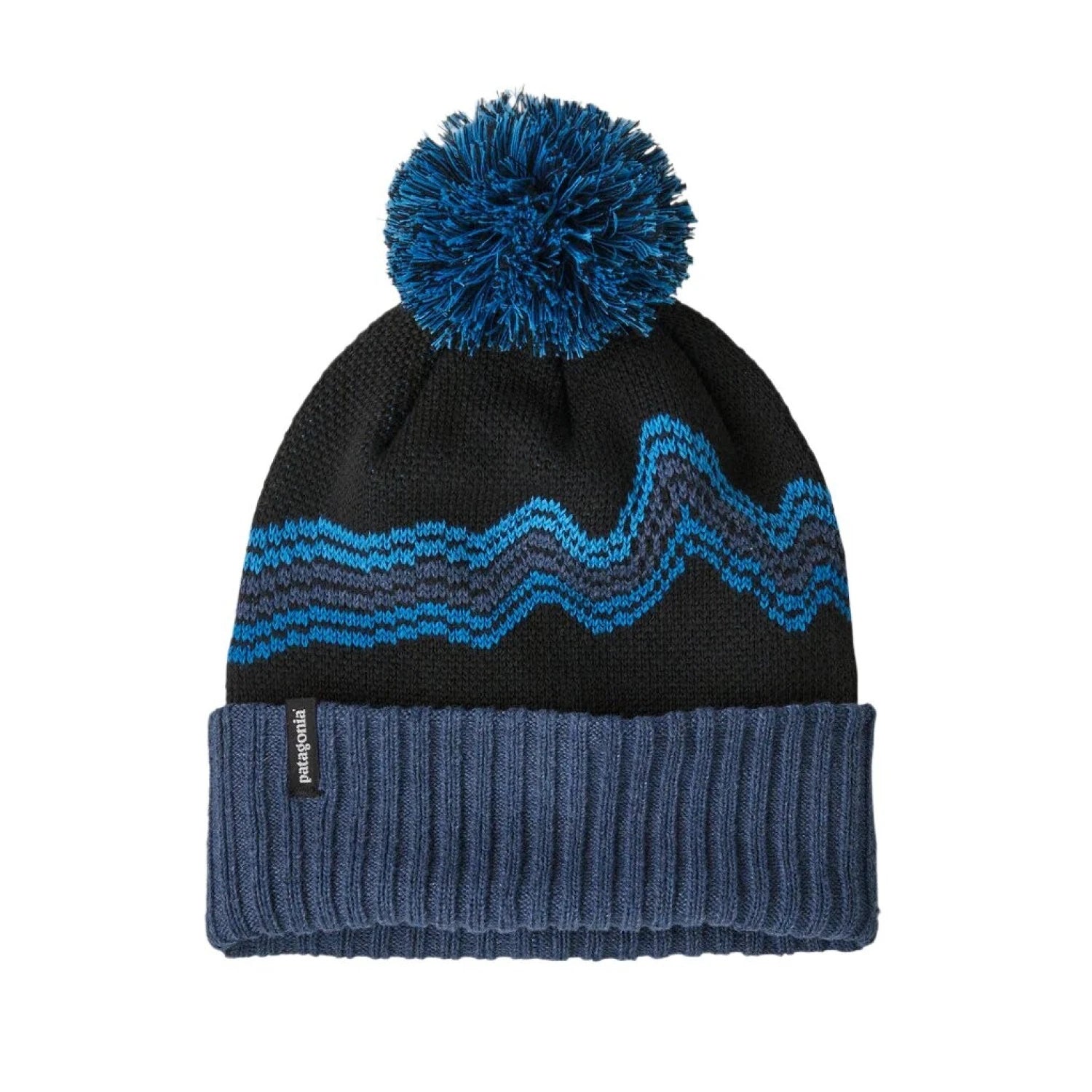 Patagonia K's Powder Town Beanie, Ridge Rise Black, flat view