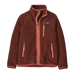 Patagonia Kid's Retro Pile Fleece Jacket in Dried Vanilla, front view flat