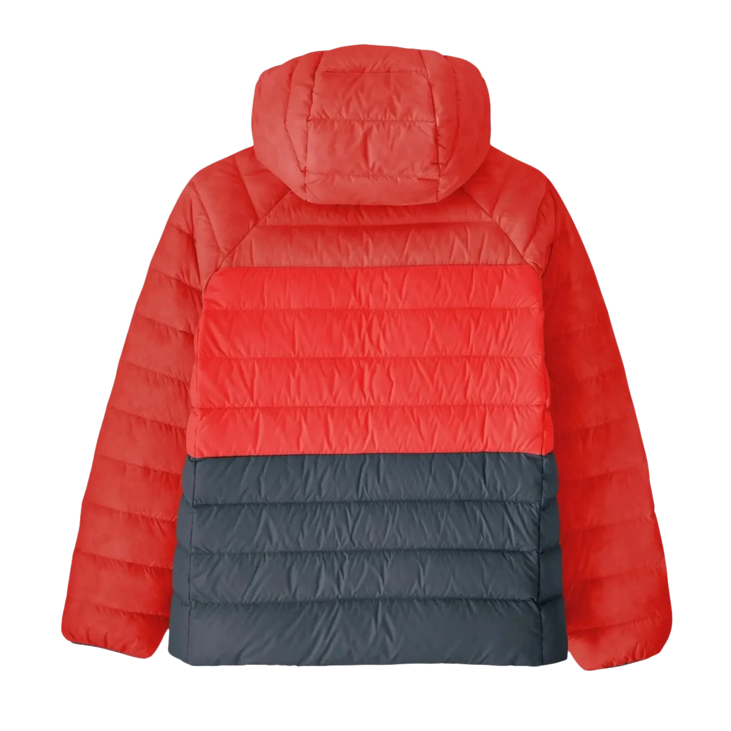 Patagonia Kid's Reversible Down Sweater™ Hoody in amanita red, back view