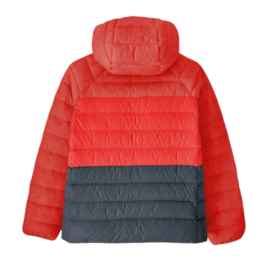 Patagonia Kid's Reversible Down Sweater™ Hoody in amanita red, back view
