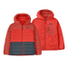 Patagonia Kid's Reversible Down Sweater™ Hoody in amanita red, front & reversed front view